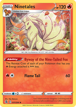 Ninetales, Fusion Strike #31, Pokémon TCG card