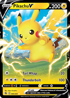 Pikachu V, Fusion Strike #86, Pokémon TCG card