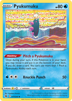 Pyukumuku, Fusion Strike #77, Pokémon TCG card