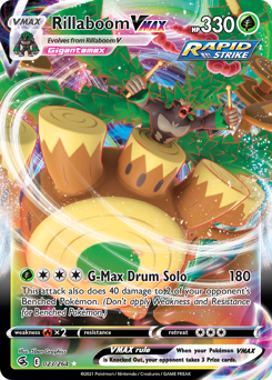 Rillaboom VMAX, Fusion Strike #23, Pokémon TCG card