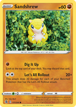 Sandshrew, Fusion Strike #131, Pokémon TCG card