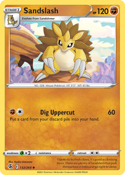 Sandslash, Fusion Strike #132, Pokémon TCG card