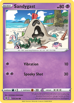 Sandygast, Fusion Strike #125, Pokémon TCG card