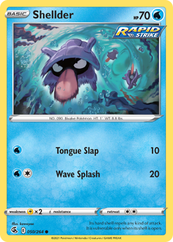 Shellder, Fusion Strike #50, Pokémon TCG card