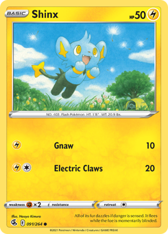 Shinx, Fusion Strike #91, Pokémon TCG card