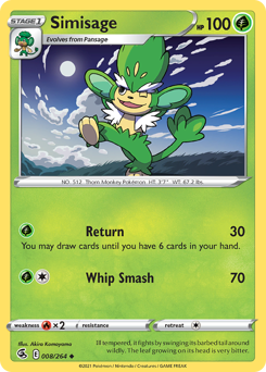 Simisage, Fusion Strike #8, Pokémon TCG card