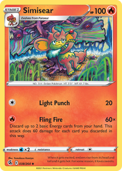 Simisear, Fusion Strike #38, Pokémon TCG card