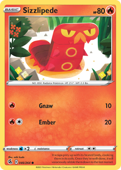 Sizzlipede, Fusion Strike #46, Pokémon TCG card