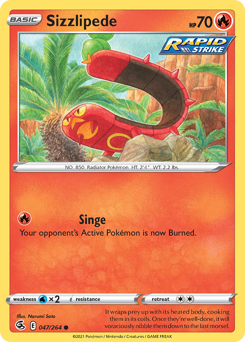 Sizzlipede, Fusion Strike #47, Pokémon TCG card