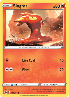 Slugma, Fusion Strike #34, Pokémon TCG card