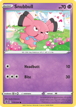 Snubbull, Fusion Strike #115, Pokémon TCG card