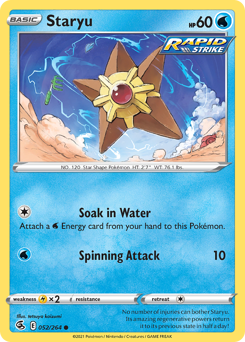 Staryu, Fusion Strike #52, Pokémon TCG card