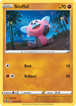 Stufful, Fusion Strike #150, Pokémon TCG card