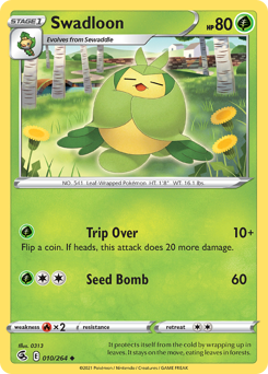 Swadloon, Fusion Strike #10, Pokémon TCG card