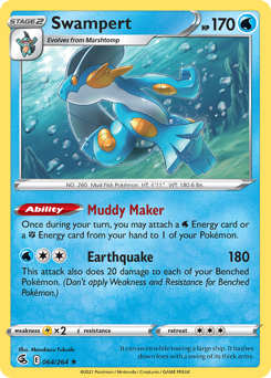 Swampert, Fusion Strike #64, Pokémon TCG card