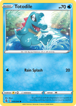 Totodile, Fusion Strike #55, Pokémon TCG card