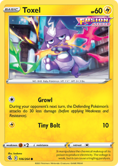 Toxel, Fusion Strike #106, Pokémon TCG card