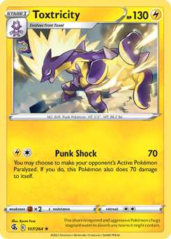 Toxtricity, Fusion Strike #107, Pokémon TCG card