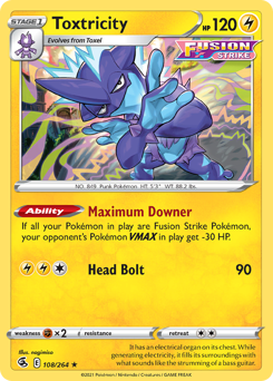 Toxtricity, Fusion Strike #108, Pokémon TCG card