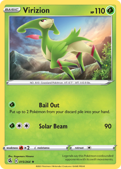 Virizion, Fusion Strike #15, Pokémon TCG card