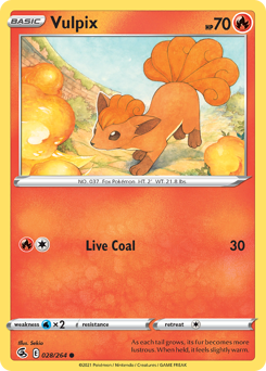 Vulpix, Fusion Strike #28, Pokémon TCG card