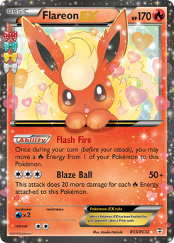 Flareon-EX, Generations #RC6, Pokémon TCG card