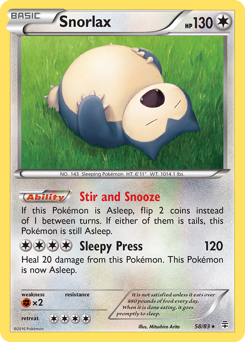Snorlax, Generations #58, Pokémon TCG card
