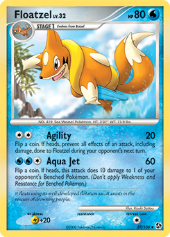 Floatzel, Great Encounters #37, Pokémon TCG card