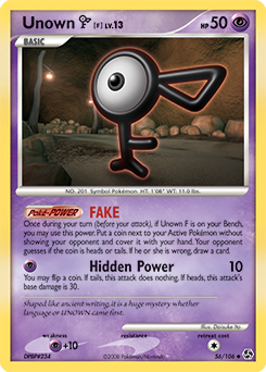 Unown F, Great Encounters #56, Pokémon TCG card
