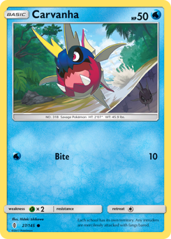 Carvanha, Guardians Rising #27, Pokémon TCG card