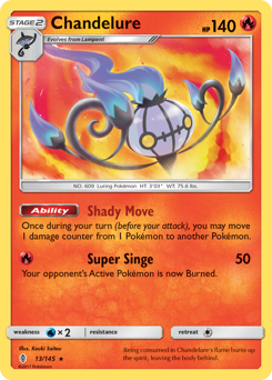 Chandelure, Guardians Rising #13, Pokémon TCG card
