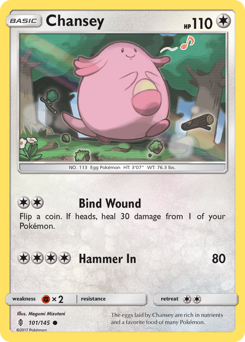 Chansey, Guardians Rising #101, Pokémon TCG card