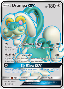 Drampa-GX, Guardians Rising #142, Pokémon TCG card
