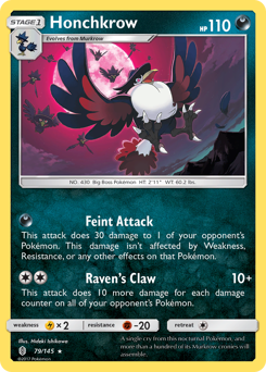 Honchkrow, Guardians Rising #79, Pokémon TCG card