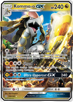 Kommo-o-GX, Guardians Rising #100, Pokémon TCG card