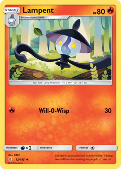Lampent, Guardians Rising #12, Pokémon TCG card