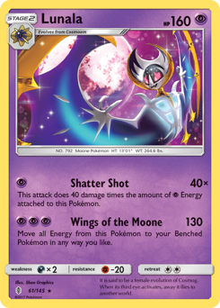 Lunala, Guardians Rising #61, Pokémon TCG card
