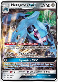 Metagross-GX, Guardians Rising #85, Pokémon TCG card
