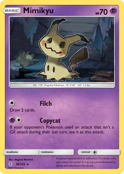 Mimikyu, Guardians Rising #58, Pokémon TCG card