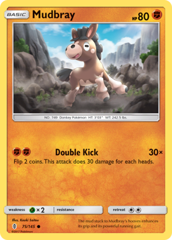 Mudbray, Guardians Rising #75, Pokémon TCG card