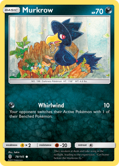 Murkrow, Guardians Rising #78, Pokémon TCG card