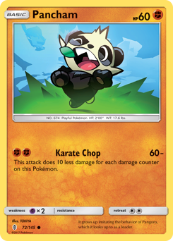 Pancham, Guardians Rising #72, Pokémon TCG card