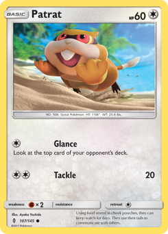 Patrat, Guardians Rising #107, Pokémon TCG card