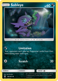 Sableye, Guardians Rising #80, Pokémon TCG card