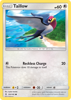 Taillow, Guardians Rising #103, Pokémon TCG card