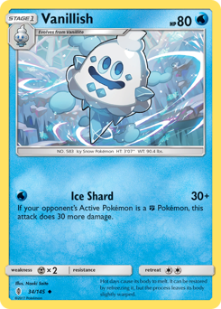 Vanillish, Guardians Rising #34, Pokémon TCG card