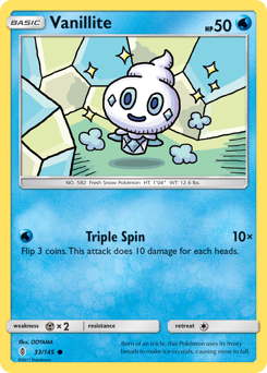 Vanillite, Guardians Rising #33, Pokémon TCG card