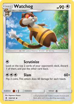 Watchog, Guardians Rising #108, Pokémon TCG card