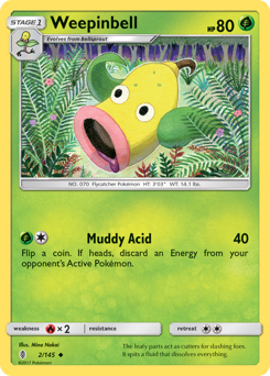 Weepinbell, Guardians Rising #2, Pokémon TCG card