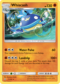 Whiscash, Guardians Rising #71, Pokémon TCG card